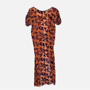 Junya Watanabe COMME DES GARÇONS orange purple sheer shift dress size small